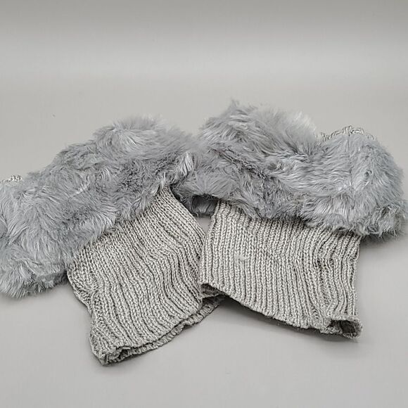 Gray Faux Fur Boot Cuffs , NWOT - Picture 3 of 5